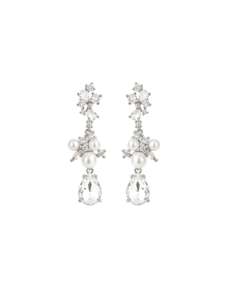 Olive & Piper-Blair Drops-Earrings-Silver-Tone, Crystal-Blue Ruby Jewellery-Vancouver Canada