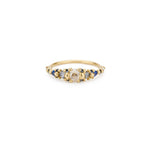 Polly Wales-Blue Marietta Ring-Rings-18k Yellow Gold, Diamond, Blue Sapphire-6.5-Blue Ruby Jewellery-Vancouver Canada