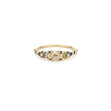 Polly Wales-Blue Marietta Ring-Rings-18k Yellow Gold, Diamond, Blue Sapphire-6.5-Blue Ruby Jewellery-Vancouver Canada