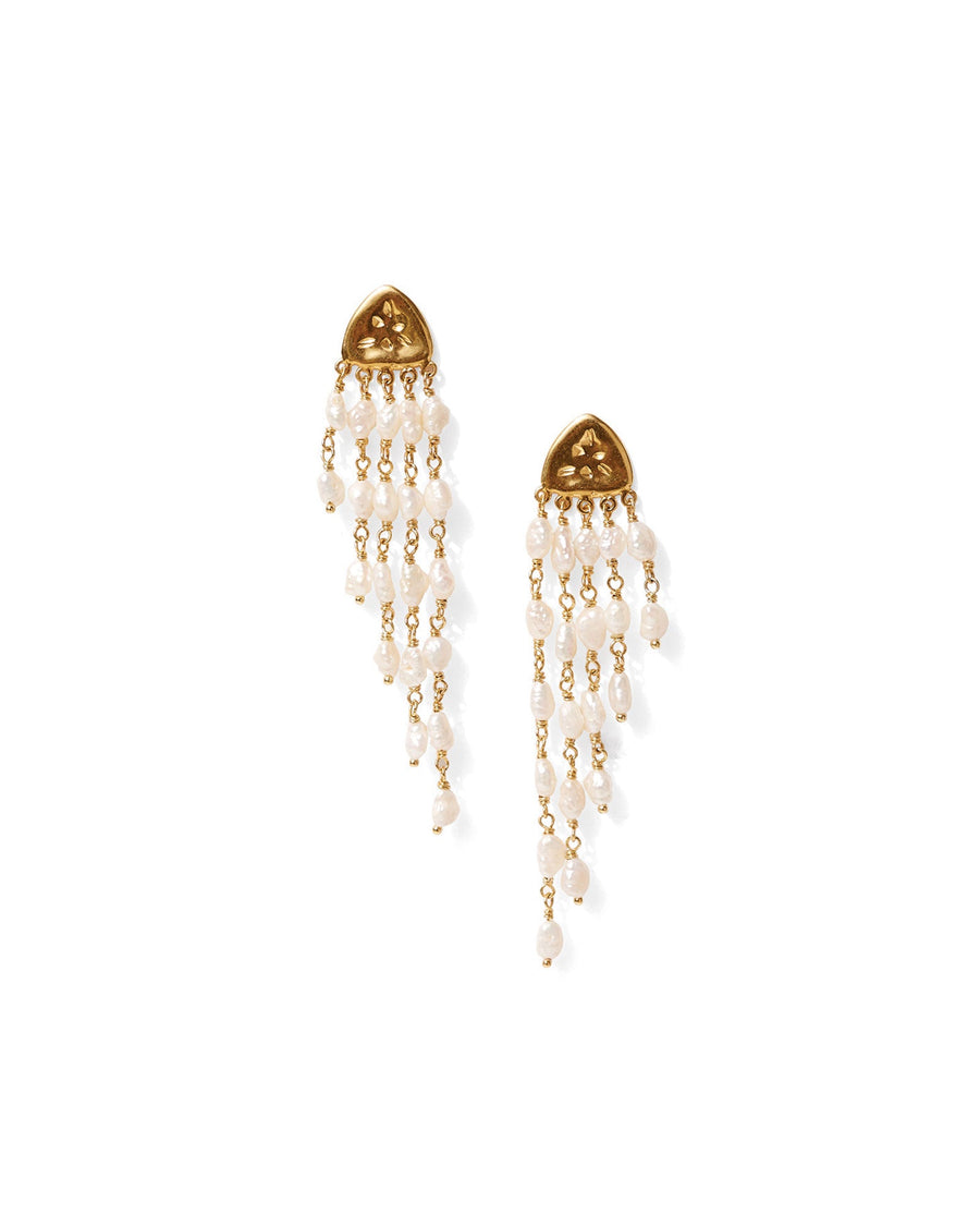 Chan Luu-Bolide Earrings-Earrings-18k Gold Vermeil, Freshwater Pearls-Blue Ruby Jewellery-Vancouver Canada