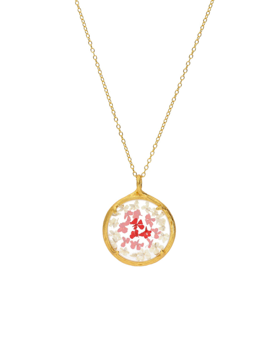 Catherine Weitzman-Botanical Necklace | Small-Necklaces-18k Gold Vermeil, Red Ombre-Blue Ruby Jewellery-Vancouver Canada