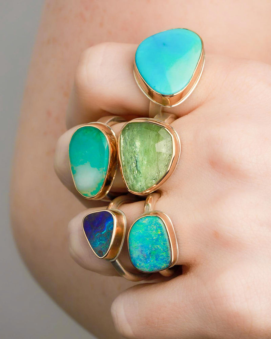 Jamie Joseph-Boulder Opal Ring-Rings-14k Yellow Gold, Sterling Silver, Boulder Opal-7-Blue Ruby Jewellery-Vancouver Canada