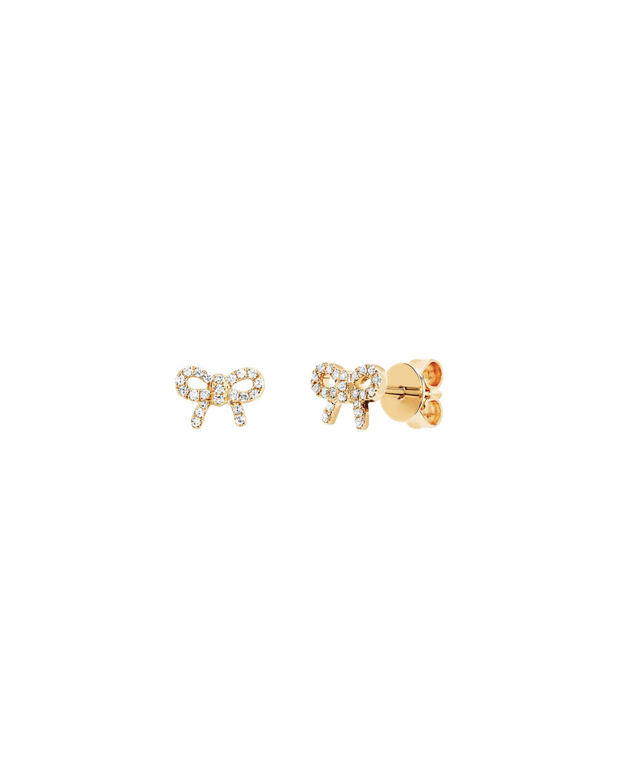 Quiet Icon-Bow Pave Stud-Earrings-14k Gold Vermeil, Cubic Zirconia-Blue Ruby Jewellery-Vancouver Canada