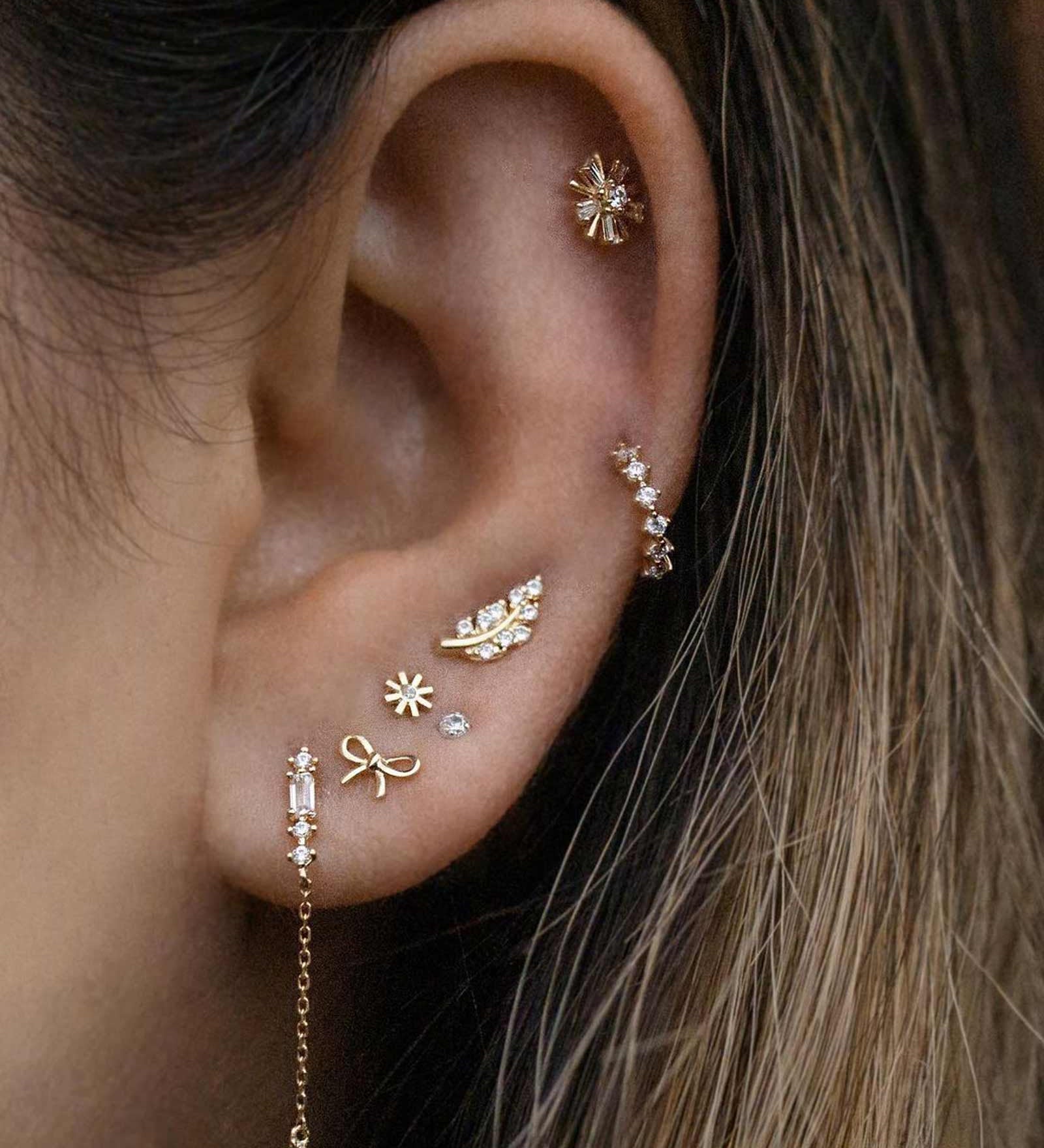 Bow Stud-Earrings-Valley Of the Fine-10k Yellow Gold-Blue Ruby Jewellery-Vancouver-Canada