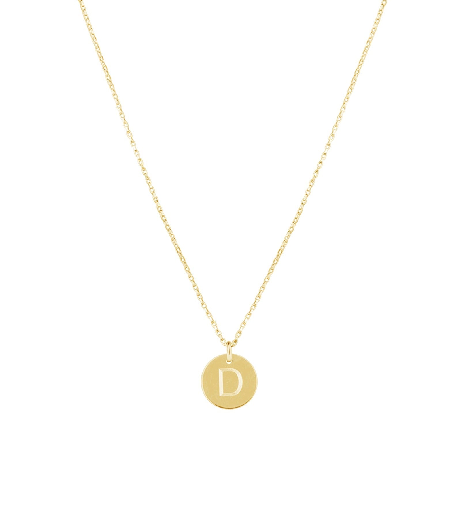 1948-Box Chain Initial Necklace-Necklaces-14k Gold-fill-D-Blue Ruby Jewellery-Vancouver Canada