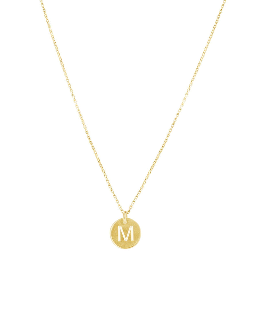 1948-Box Chain Initial Necklace-Necklaces-14k Gold-fill-M-Blue Ruby Jewellery-Vancouver Canada