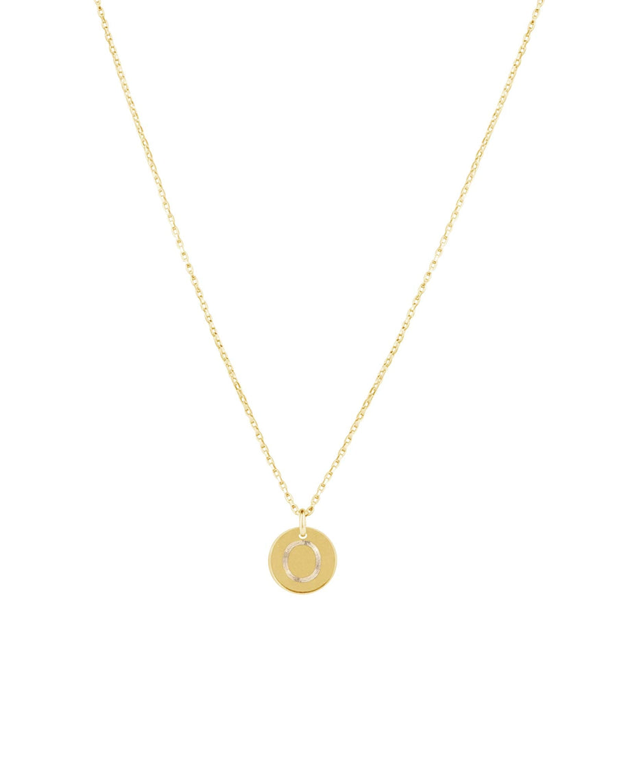 14k gold circle initial necklace deals
