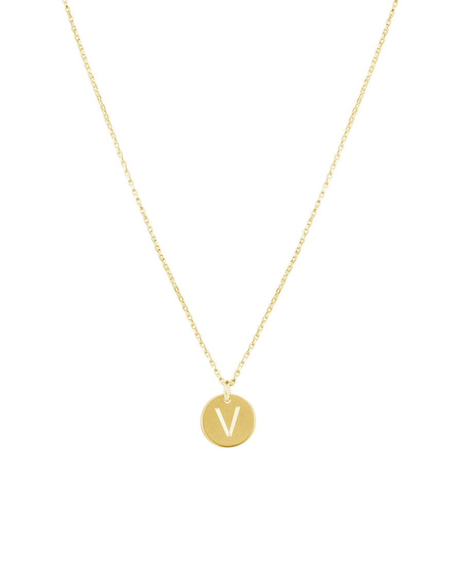 1948-Box Chain Initial Necklace-Necklaces-14k Gold-fill-V-Blue Ruby Jewellery-Vancouver Canada