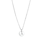 1948-Box Chain Initial Necklace-Necklaces-Sterling Silver-A-Blue Ruby Jewellery-Vancouver Canada