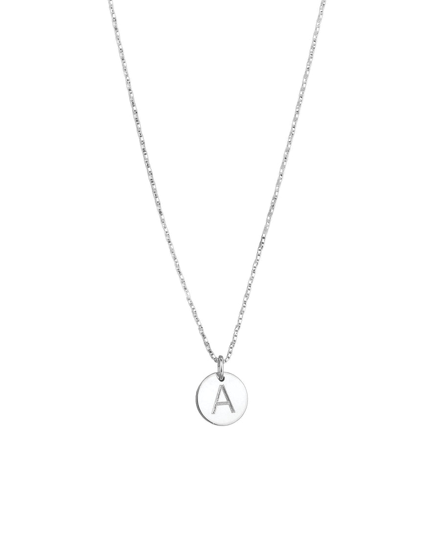 1948-Box Chain Initial Necklace-Necklaces-Sterling Silver-A-Blue Ruby Jewellery-Vancouver Canada