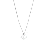 1948-Box Chain Initial Necklace-Necklaces-Sterling Silver-B-Blue Ruby Jewellery-Vancouver Canada