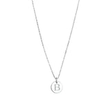 1948-Box Chain Initial Necklace-Necklaces-Sterling Silver-B-Blue Ruby Jewellery-Vancouver Canada