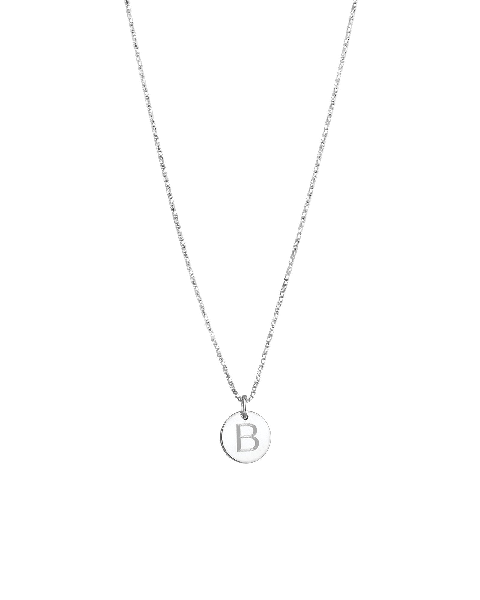 1948-Box Chain Initial Necklace-Necklaces-Sterling Silver-B-Blue Ruby Jewellery-Vancouver Canada