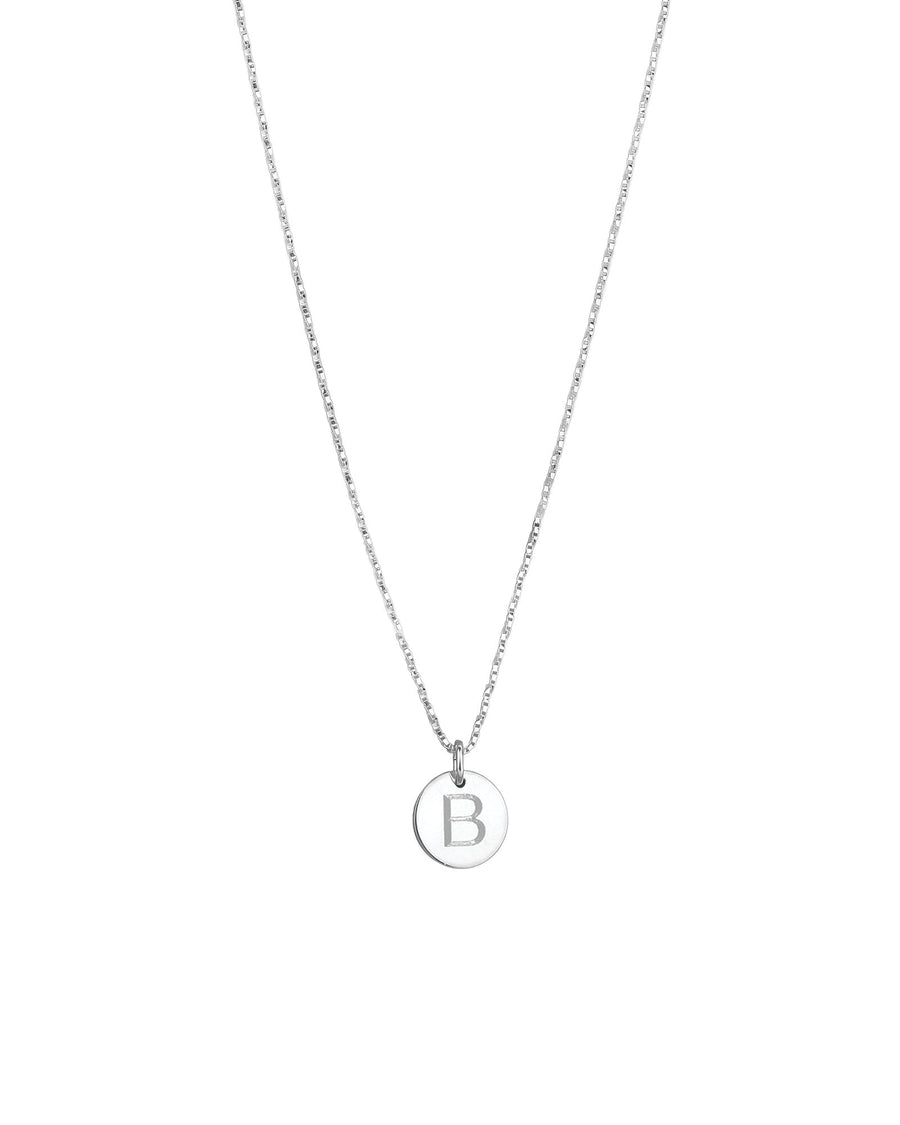 1948-Box Chain Initial Necklace-Necklaces-Sterling Silver-B-Blue Ruby Jewellery-Vancouver Canada