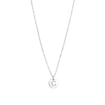 1948-Box Chain Initial Necklace-Necklaces-Sterling Silver-C-Blue Ruby Jewellery-Vancouver Canada