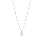 1948-Box Chain Initial Necklace-Necklaces-Sterling Silver-D-Blue Ruby Jewellery-Vancouver Canada