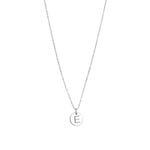 1948-Box Chain Initial Necklace-Necklaces-Sterling Silver-E-Blue Ruby Jewellery-Vancouver Canada