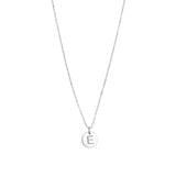1948-Box Chain Initial Necklace-Necklaces-Sterling Silver-E-Blue Ruby Jewellery-Vancouver Canada