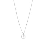 1948-Box Chain Initial Necklace-Necklaces-Sterling Silver-F-Blue Ruby Jewellery-Vancouver Canada