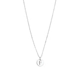 1948-Box Chain Initial Necklace-Necklaces-Sterling Silver-F-Blue Ruby Jewellery-Vancouver Canada