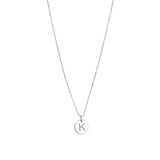 1948-Box Chain Initial Necklace-Necklaces-Sterling Silver-K-Blue Ruby Jewellery-Vancouver Canada