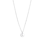 1948-Box Chain Initial Necklace-Necklaces-Sterling Silver-L-Blue Ruby Jewellery-Vancouver Canada