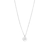 1948-Box Chain Initial Necklace-Necklaces-Sterling Silver-M-Blue Ruby Jewellery-Vancouver Canada