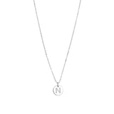 1948-Box Chain Initial Necklace-Necklaces-Sterling Silver-N-Blue Ruby Jewellery-Vancouver Canada