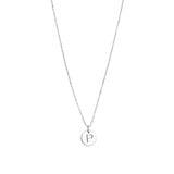 1948-Box Chain Initial Necklace-Necklaces-Sterling Silver-P-Blue Ruby Jewellery-Vancouver Canada