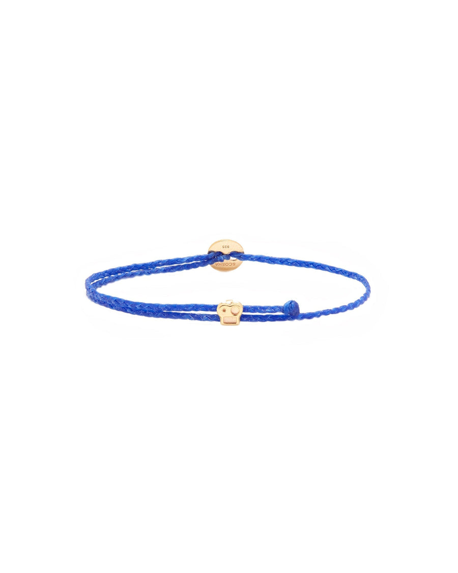 Scosha-Braided Button Slider Bracelet-Bracelets-14k Gold Vermeil, Royal-Blue Ruby Jewellery-Vancouver Canada