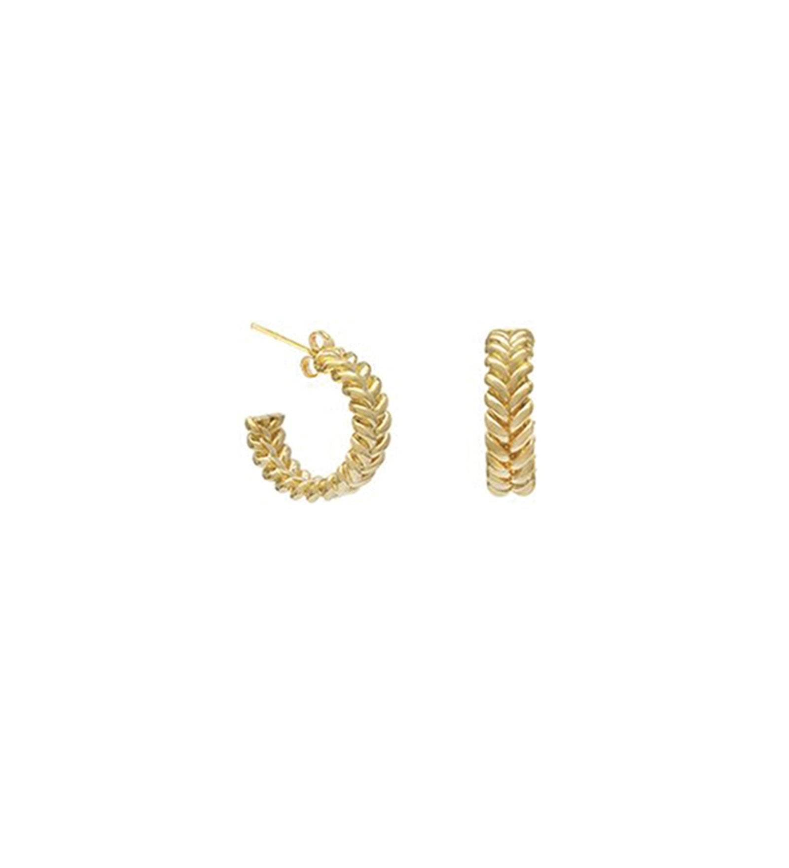 Leah Alexandra-Braided Mini Hoops-Earrings-14k Gold Vermeil-Blue Ruby Jewellery-Vancouver Canada