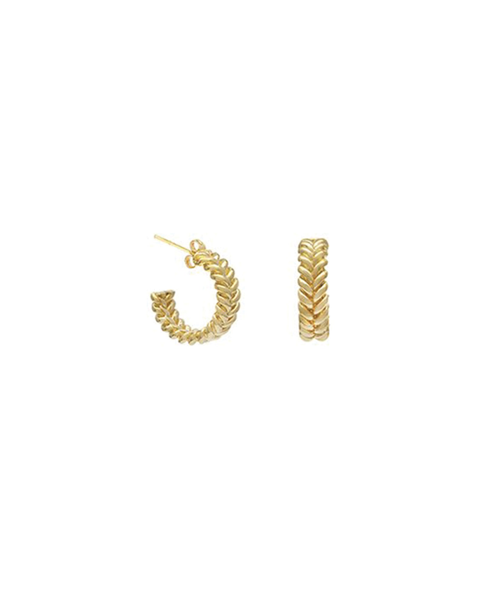 Leah Alexandra-Braided Mini Hoops-Earrings-14k Gold Vermeil-Blue Ruby Jewellery-Vancouver Canada
