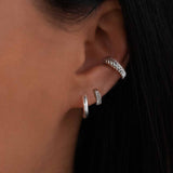 Leah Alexandra-Braided Mini Hoops-Earrings-Silver-Blue Ruby Jewellery-Vancouver Canada