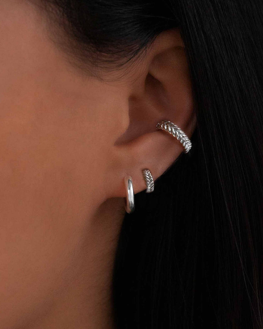 Leah Alexandra-Braided Mini Hoops-Earrings-Silver-Blue Ruby Jewellery-Vancouver Canada