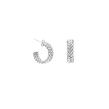 Leah Alexandra-Braided Mini Hoops-Earrings-Silver-Blue Ruby Jewellery-Vancouver Canada