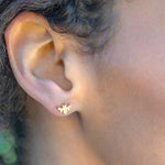 Kris Nations-Bumblebee Stud Earrings-Earrings-18k Gold Vermeil-Blue Ruby Jewellery-Vancouver Canada