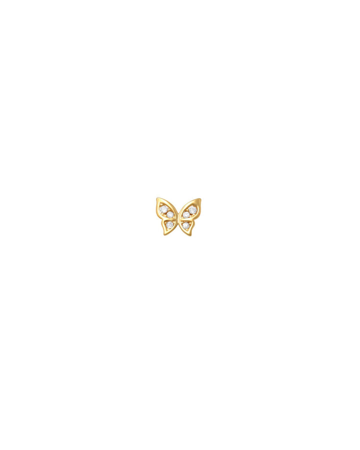 Valley of the Fine-Butterfly CZ Stud-Earrings-10k Yellow Gold, Cubic Zirconia-Blue Ruby Jewellery-Vancouver Canada