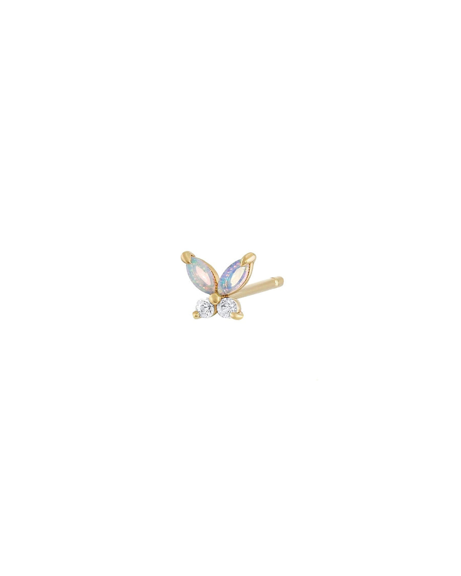 Quiet Icon-Butterfly Opal + CZ Stud-Earrings-14k Gold Vermeil, Opal-Blue Ruby Jewellery-Vancouver Canada