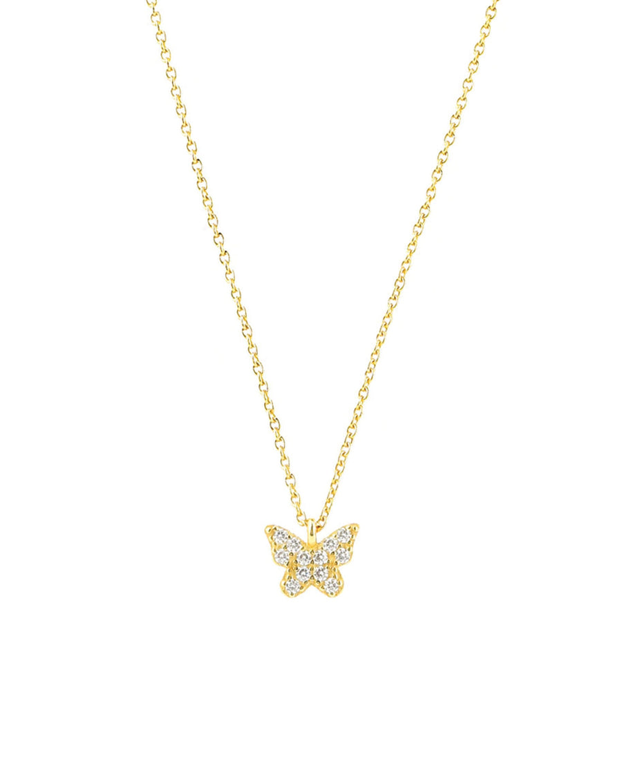 Quiet Icon-Butterfly Pave Necklace-Necklaces-14k Gold Vermeil, Cubic Zirconia-Blue Ruby Jewellery-Vancouver Canada