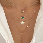 Quiet Icon-Butterfly Pave Necklace-Necklaces-14k Gold Vermeil, Cubic Zirconia-Blue Ruby Jewellery-Vancouver Canada
