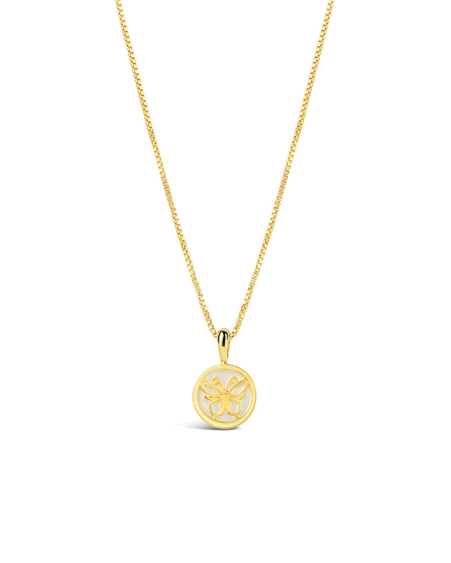 Tashi-Butterfly Round Necklace-Necklaces-14k Gold Vermeil-Blue Ruby Jewellery-Vancouver Canada