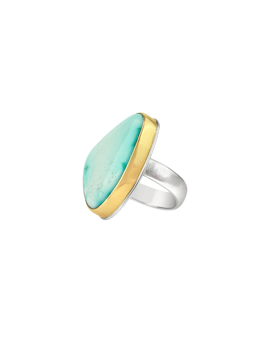 Jamie Joseph-Candelaria Hill Turquoise Ring-Rings-14k Yellow Gold, Sterling Silver, Turquoise-7.5-Blue Ruby Jewellery-Vancouver Canada