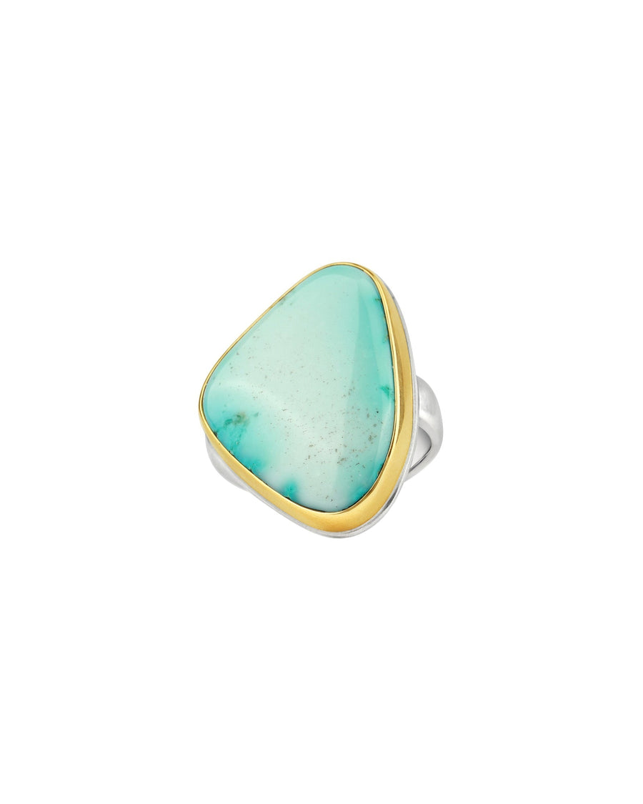 Jamie Joseph-Candelaria Hill Turquoise Ring-Rings-14k Yellow Gold, Sterling Silver, Turquoise-7.5-Blue Ruby Jewellery-Vancouver Canada