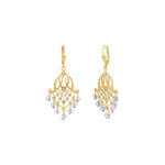 La Vie Parisienne-Cascade Crystal Hooks-Earrings-14k Gold Plated, White Crystal-Blue Ruby Jewellery-Vancouver Canada