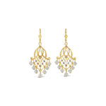 La Vie Parisienne-Cascade Crystal Hooks-Earrings-14k Gold Plated, White Crystal-Blue Ruby Jewellery-Vancouver Canada