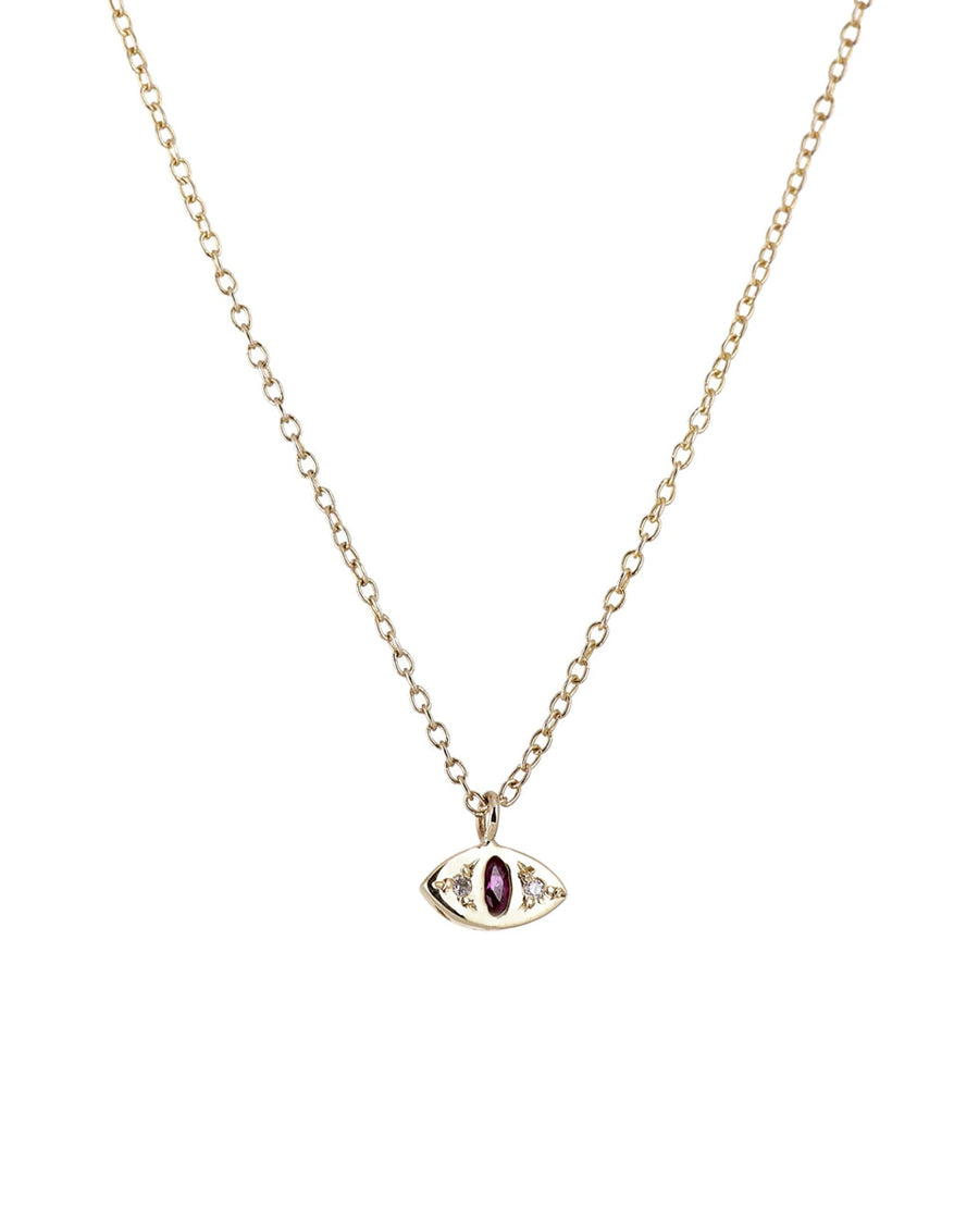 Scosha-Cat Eye Necklace-Necklaces-10k Yellow Gold, Diamond, Ruby-Blue Ruby Jewellery-Vancouver Canada