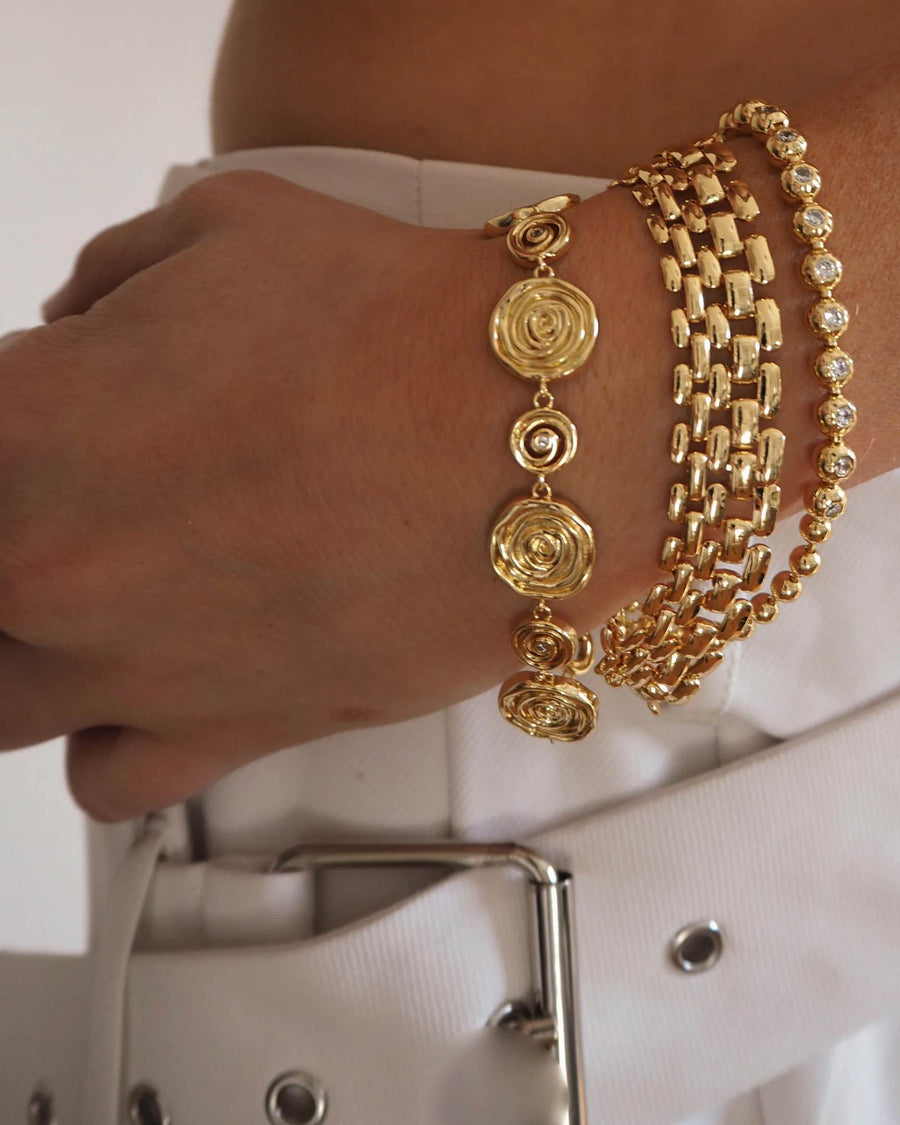 Luv AJ-Celine Chain Link Bracelet-Bracelets-14k Gold Plated-Blue Ruby Jewellery-Vancouver Canada