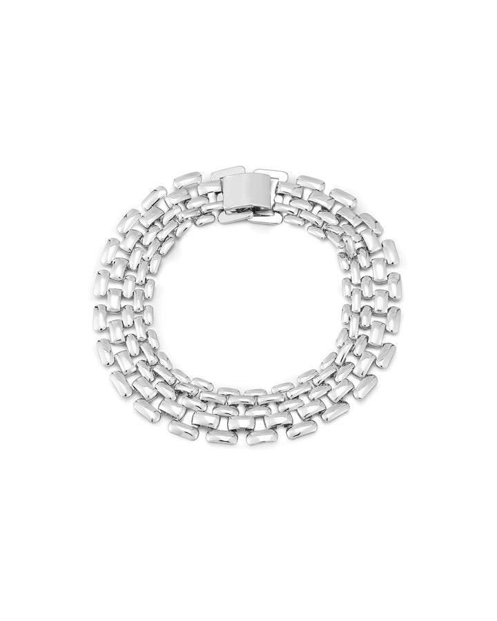 Luv AJ-Celine Chain Link Bracelet-Bracelets-Sterling Silver Plated-Blue Ruby Jewellery-Vancouver Canada