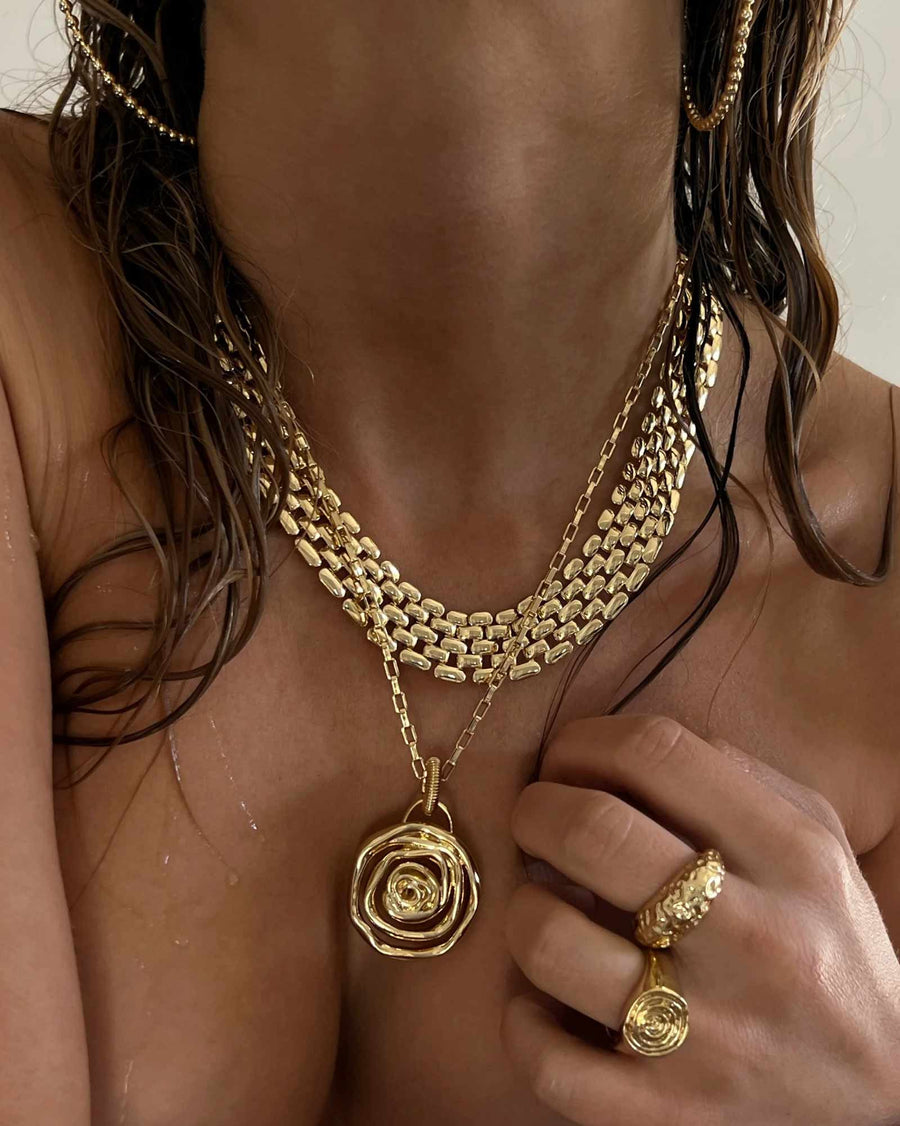 Céline - Bold Cuban Chain Necklace Gold | La Côte Club | Wolf & Badger