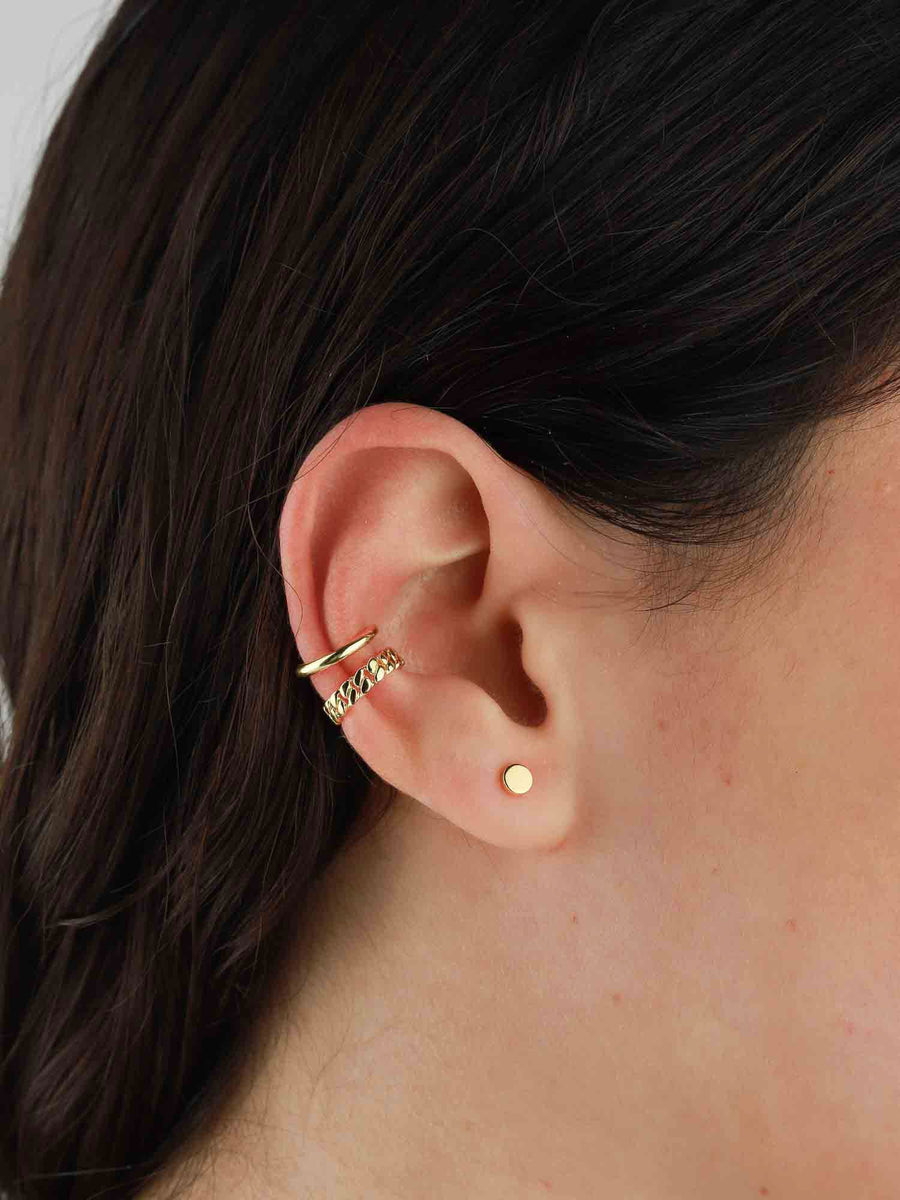 Tashi-Chain Link Ear Cuff-Earrings-14k Gold Vermeil-Blue Ruby Jewellery-Vancouver Canada
